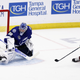 Nazem Kadri of the Colorado Avalanche scores a goal against Andrei Vasilevskiy of the Tampa Bay Lightning to win 3-2 in overtime in Game Four of the 2022 NHL Stanley Cup Final.